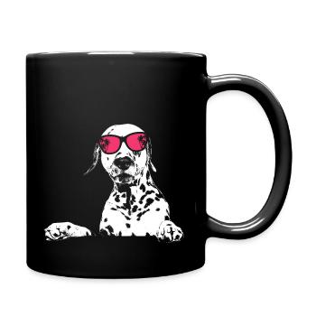 Dalmatiner Hundeliebe Kopfhörer Hund Dalmatinerlie - Tasse einfarbig - Schwarz - Rechts