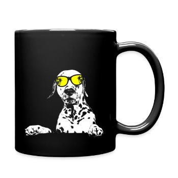 Dalmatiner Hundeliebe Kopfhörer Hundefans Dalmatin - Tasse einfarbig - Schwarz - Rechts