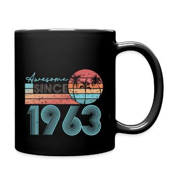 1963 Retro Beach Sunset 60th Birthday Shirt - Mug uni - noir - Droite