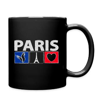 Paris avec du cœur - Mug uni - noir - Droite