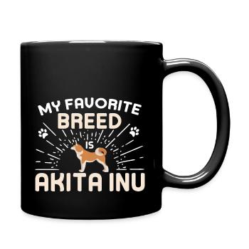 My favorite breed is akita inu - Full Colour Mug - black - Right