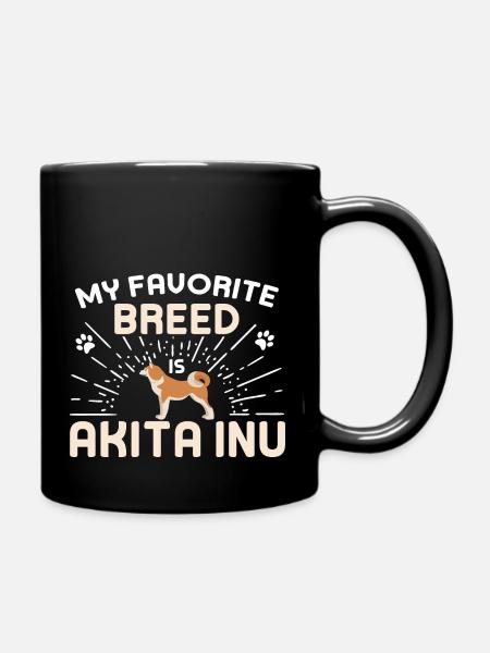 Meine Lieblingsrasse ist Akita Inu - Tasse einfarbig - Schwarz