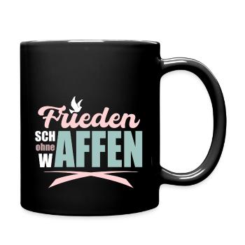 Frieden schaffen ohne Affen! - Tasse einfarbig - Schwarz - Rechts