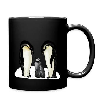 Penguin Family - Tasse einfarbig - Schwarz - Rechts