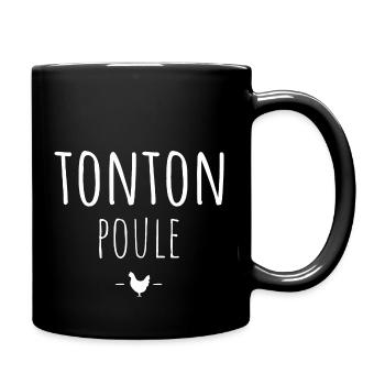tonton poule / cadeau humour tonton - Mug uni - noir - Droite
