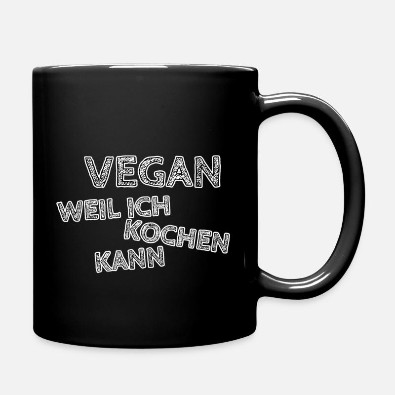 Vegan,weil ich kochen kann! - Tasse einfarbig - Schwarz