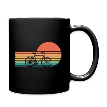 Retro Fahrrad Radfahrer - Tasse einfarbig - Schwarz - Rechts