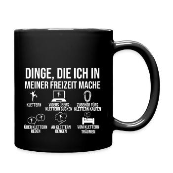Bergsteigen Bouldern Klettern Kletterer - Tasse einfarbig - Schwarz - Rechts