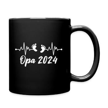 Opa 2024 Schwanger Werdende Großeltern - Tasse einfarbig - Schwarz - Rechts