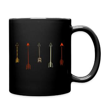 Pfeile Bogenschütze Zielwasser Bogen Zielscheibe - Tasse einfarbig - Schwarz - Rechts