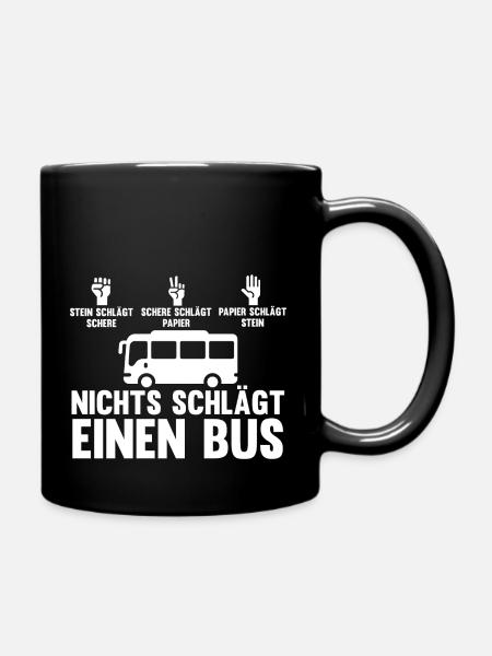 Bus Busfahrer - Tasse einfarbig - Schwarz