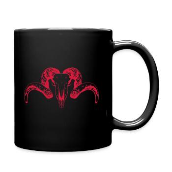 goat black skull 5 - Full Colour Mug - black - Right