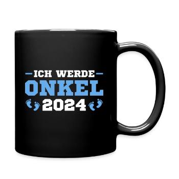 Ich werde Onkel 2024 Schwangerschaftsverkündung - Tasse einfarbig - Schwarz - Rechts