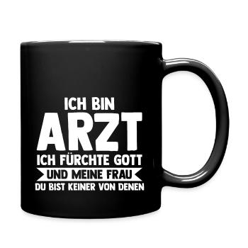 Mediziner Rettungssanitäter Notarzt Arzt - Tasse einfarbig - Schwarz - Rechts