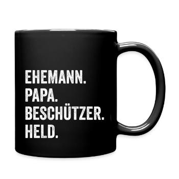 Ehemann Vater Papa - Tasse einfarbig - Schwarz - Rechts
