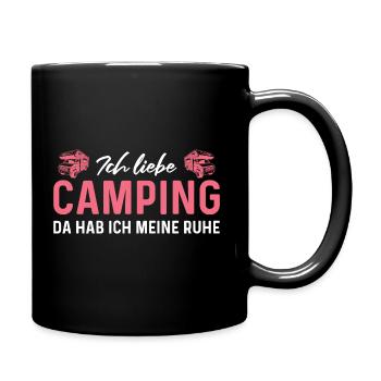 Campen Wohnmobil Camping Spruch Camperin - Tasse einfarbig - Schwarz - Rechts