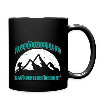Alpenüberquerung Für Alpenüberquerer Wanderin Wand - Tasse einfarbig - Schwarz - Rechts
