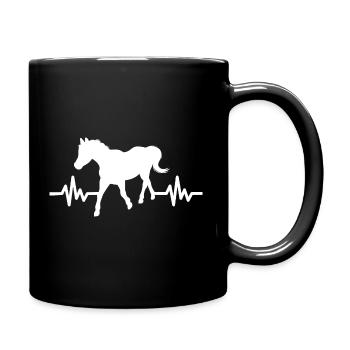 Heartbeat - Horse Stallion Mare Ross Equestrian - Full Colour Mug - black - Right