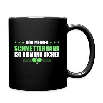 Tischtennis Spruch Humor Tischtennisspieler - Tasse einfarbig - Schwarz - Rechts