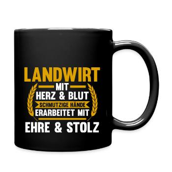 Landwirtschaft Bauer Landwirt - Tasse einfarbig - Schwarz - Rechts