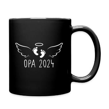Opa 2024 Babyparty Schwangerschaft Großeltern - Tasse einfarbig - Schwarz - Rechts