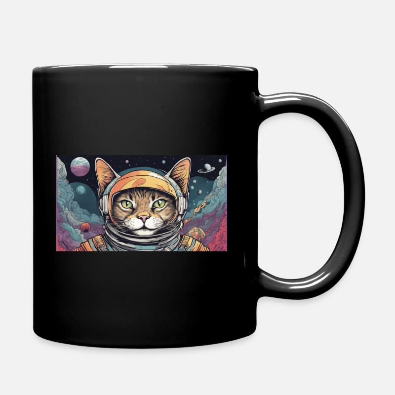 space cat - Tasse einfarbig - Schwarz