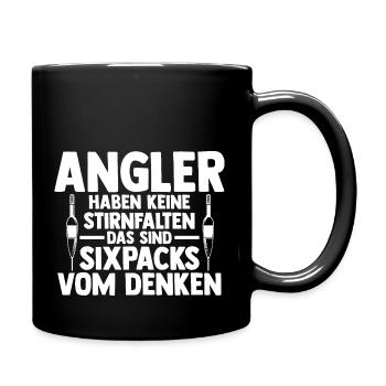 Angel Fischen Angeln Angler - Tasse einfarbig - Schwarz - Rechts