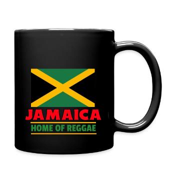 Jamaica Home of Reggae Rasta Music Flag - Full Colour Mug - black - Right