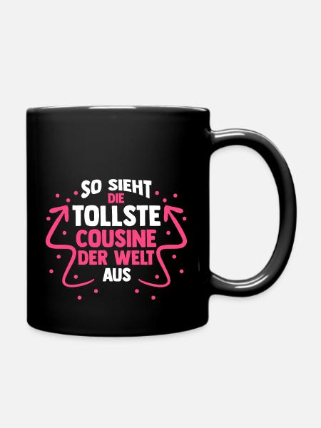 Cousinen Cousine - Tasse einfarbig - Schwarz