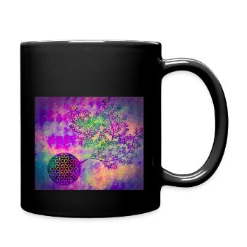 persischer Lebensbaum - Tasse einfarbig - Schwarz - Rechts