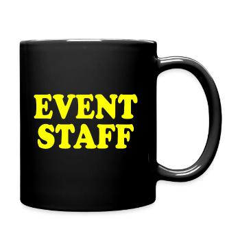 Event staff - Tasse einfarbig - Schwarz - Rechts