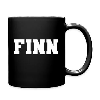 Name - Finn - Tasse einfarbig - Schwarz - Rechts
