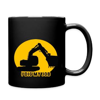 Citation amusante pelleteuse - Mug uni - noir - Droite