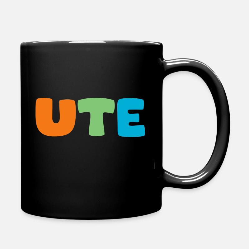 Name - Ute - Tasse einfarbig - Schwarz
