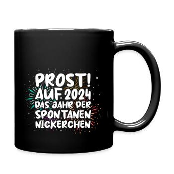 Neujahr Feuerwerk Silvester 2024 - Tasse einfarbig - Schwarz - Rechts