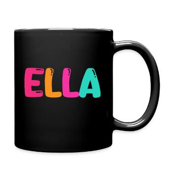 Name - Ella - Tasse einfarbig - Schwarz - Rechts