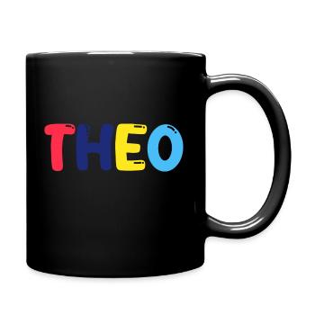 Name - Theo - Tasse einfarbig - Schwarz - Rechts