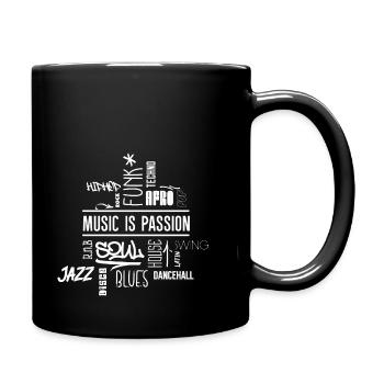 Music is passion - Wordcloud (white) - Full Colour Mug - black - Right
