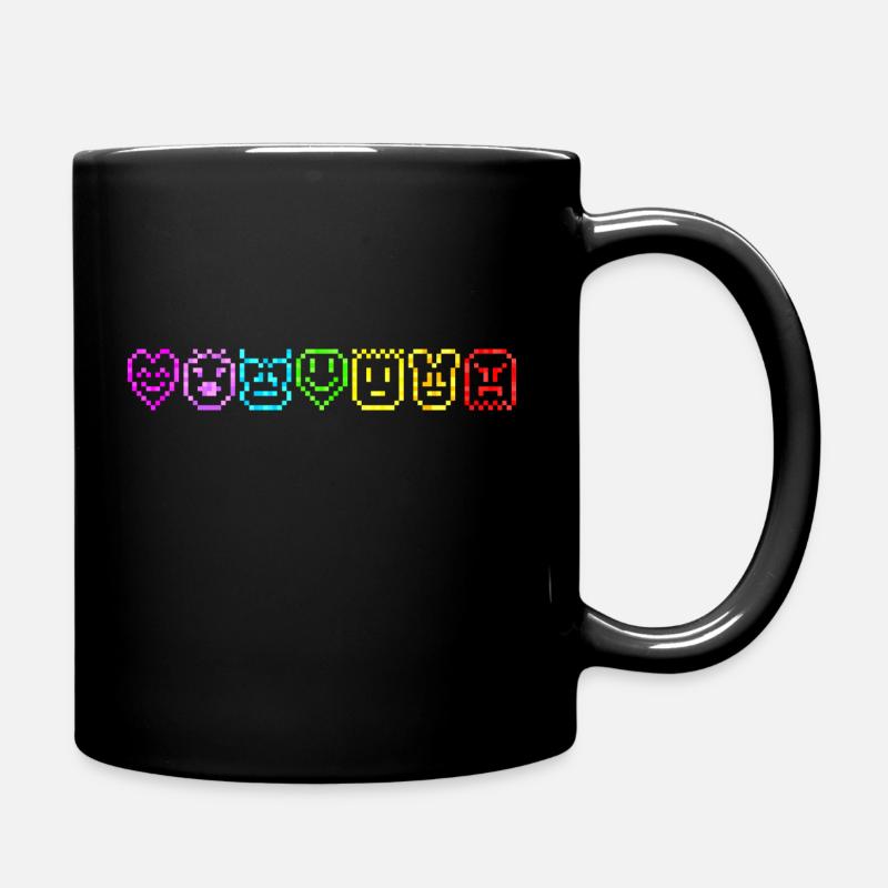 Lustige Emotionen Regenbogenfarbe Emoticon - Tasse einfarbig - Schwarz