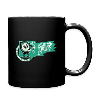 Hast du Zeit? (Petrol-Logo) - Tasse einfarbig - Schwarz - Rechts