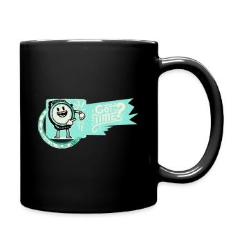 Hast du Zeit? (Blaues Logo) - Tasse einfarbig - Schwarz - Rechts