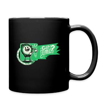 Hast du Zeit? (Grünes Logo) - Tasse einfarbig - Schwarz - Rechts
