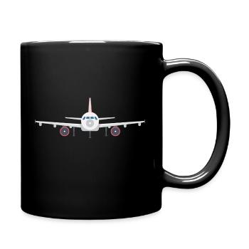 Flugzeug (von vorne) - Tasse einfarbig - Schwarz - Rechts