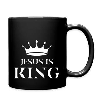 Jésus est roi, chrétien - Mug uni - noir - Droite