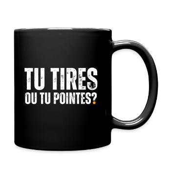 You shoot or you point, petanque humor gift - Full Colour Mug - black - Right