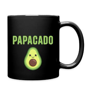 Papacado Funny Avocado Dad Father's Day Dad - Tasse einfarbig - Schwarz - Rechts