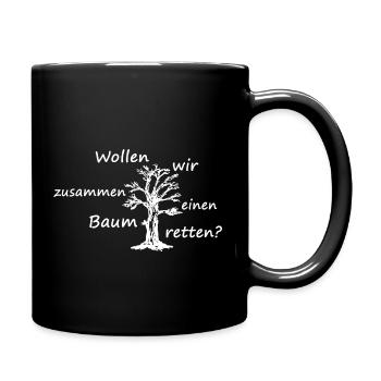 Cooler Kennenlernspruch für Naturfreunde - Tasse einfarbig - Schwarz - Rechts