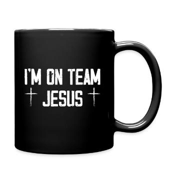 Je fais partie de l’équipe Jésus - Mug uni - noir - Droite