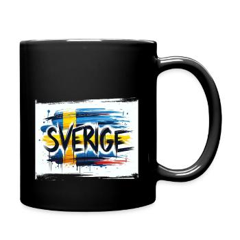 Sverige Sweden Schweden Lettrage avec drapeau - Mug uni - noir - Droite