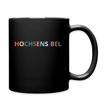 Hochsensibel - bunte Pastell Buchstaben - Tasse einfarbig - Schwarz - Rechts